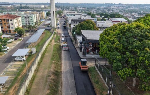 Recapeamento começa em trecho de 320 metros no Parque Rio Solimões, em Manaus