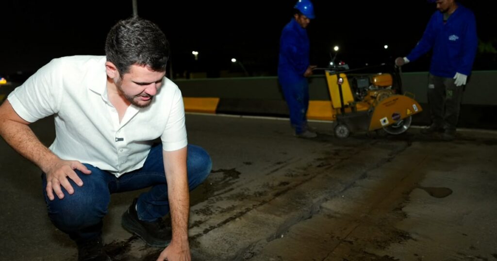 Interdição noturna permite recuperar juntas do viaduto Ayrton Senna em Manaus