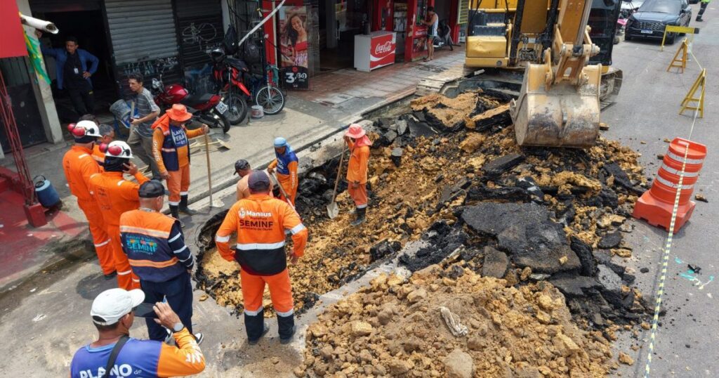 Intervenção na avenida Dom Pedro exige cuidado com redes subterrâneas de água e gás
